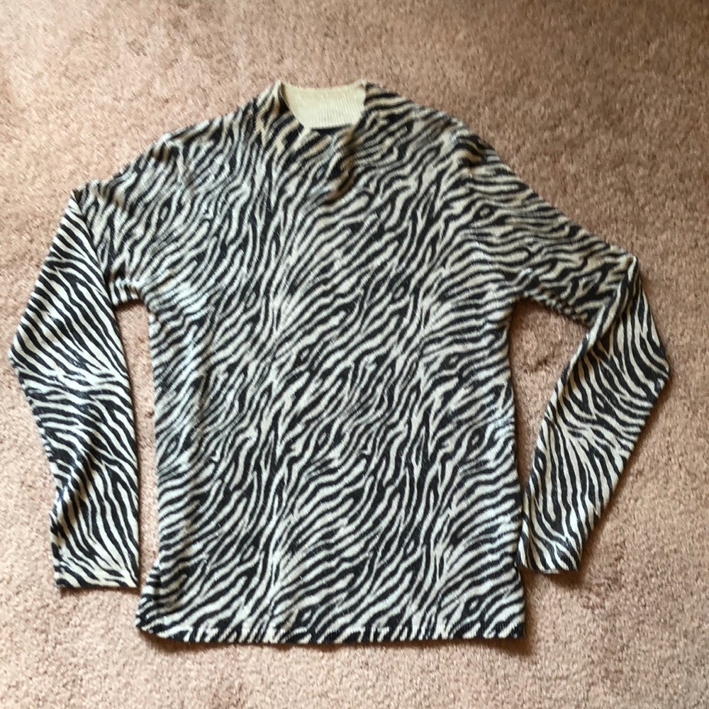 Animal print metallic black & gold silk-blend sweater